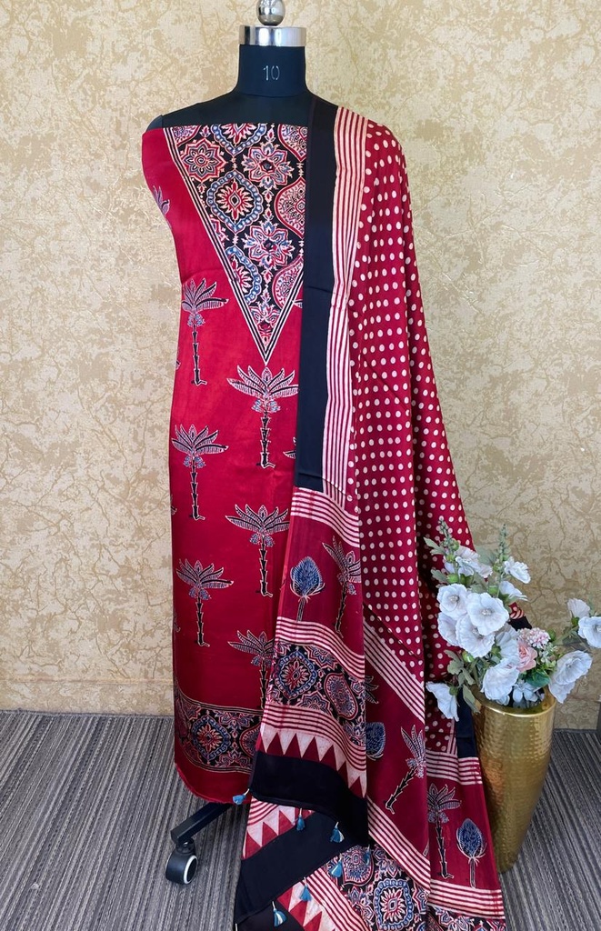 Ajrakh Modal Silk Suit 5012