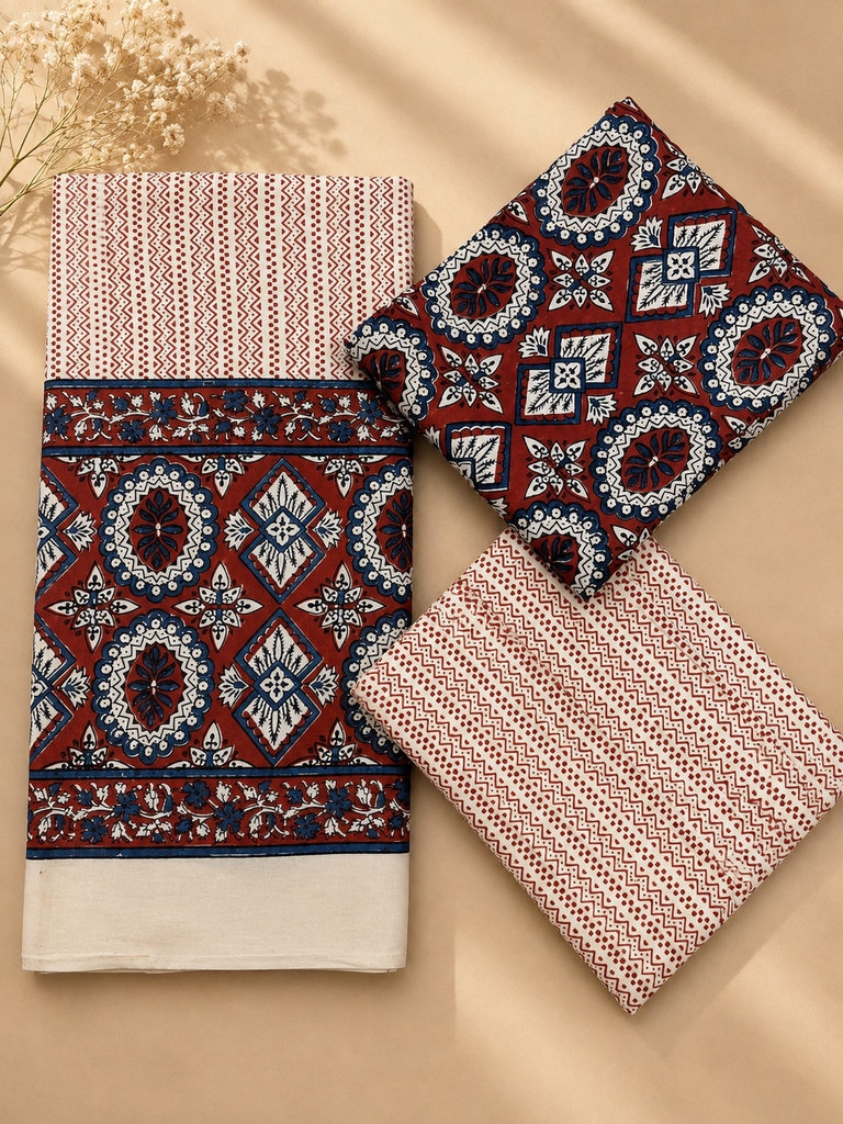 Ajrakh cotton Suit 5025