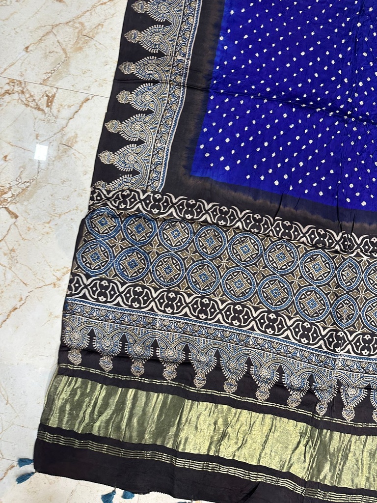 Ajrakh Bandhani Modal Silk Dupatta 4564