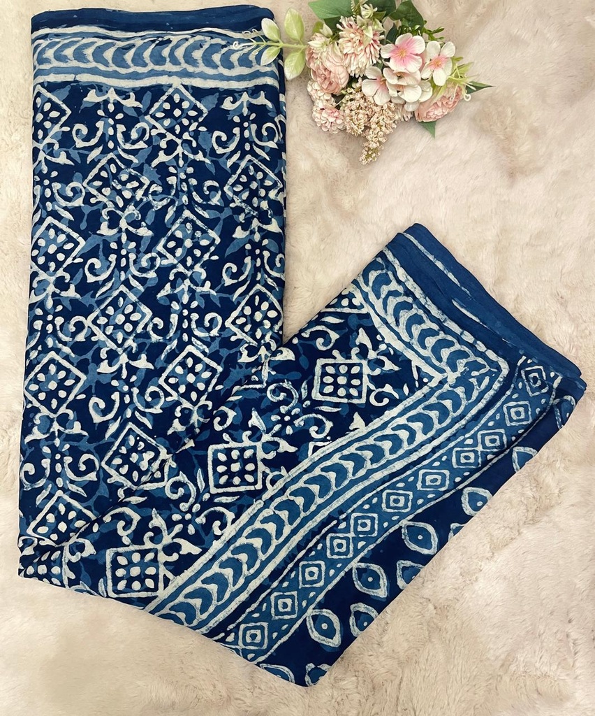 Indigo Modal Silk Saree 5034