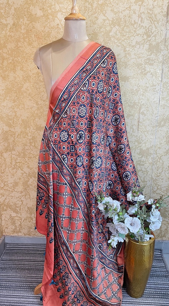 Ajrakh Silk Dupatta 5038