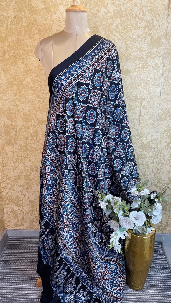 Ajrakh Silk Dupatta 5038