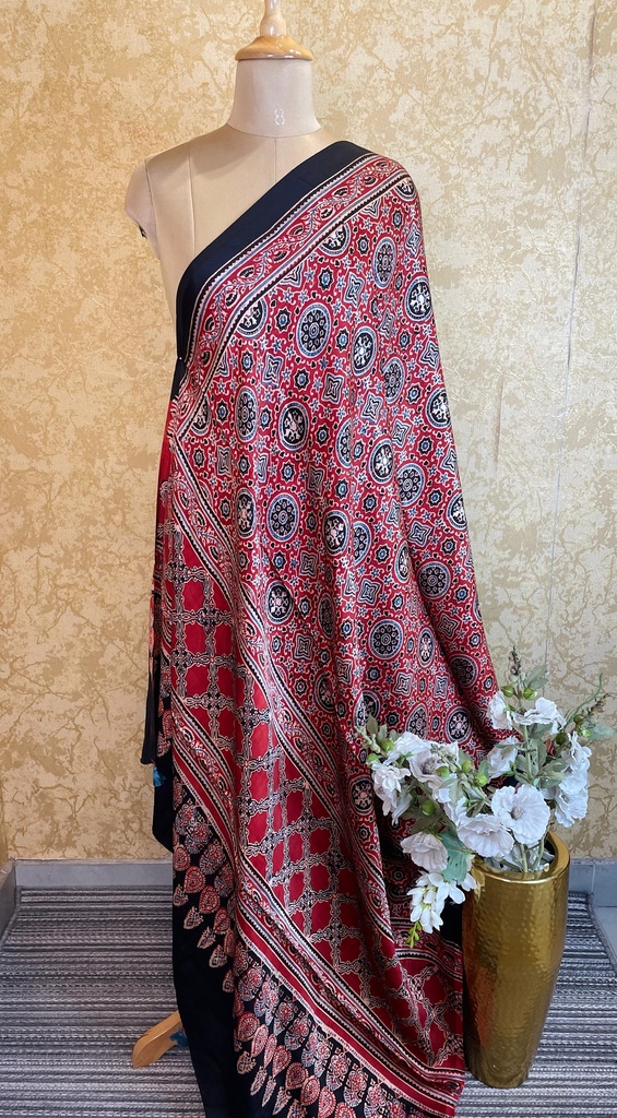 Ajrakh Silk Dupatta 5038