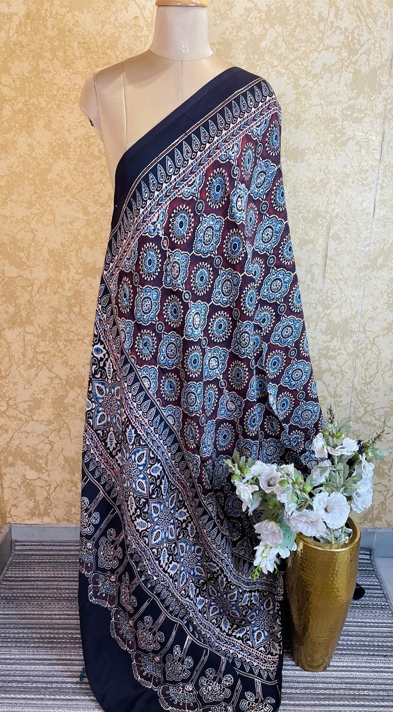 Ajrakh Silk Dupatta 5038