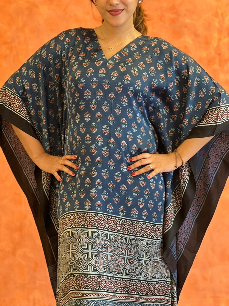 Ajrakh Silk Kaftan 4801