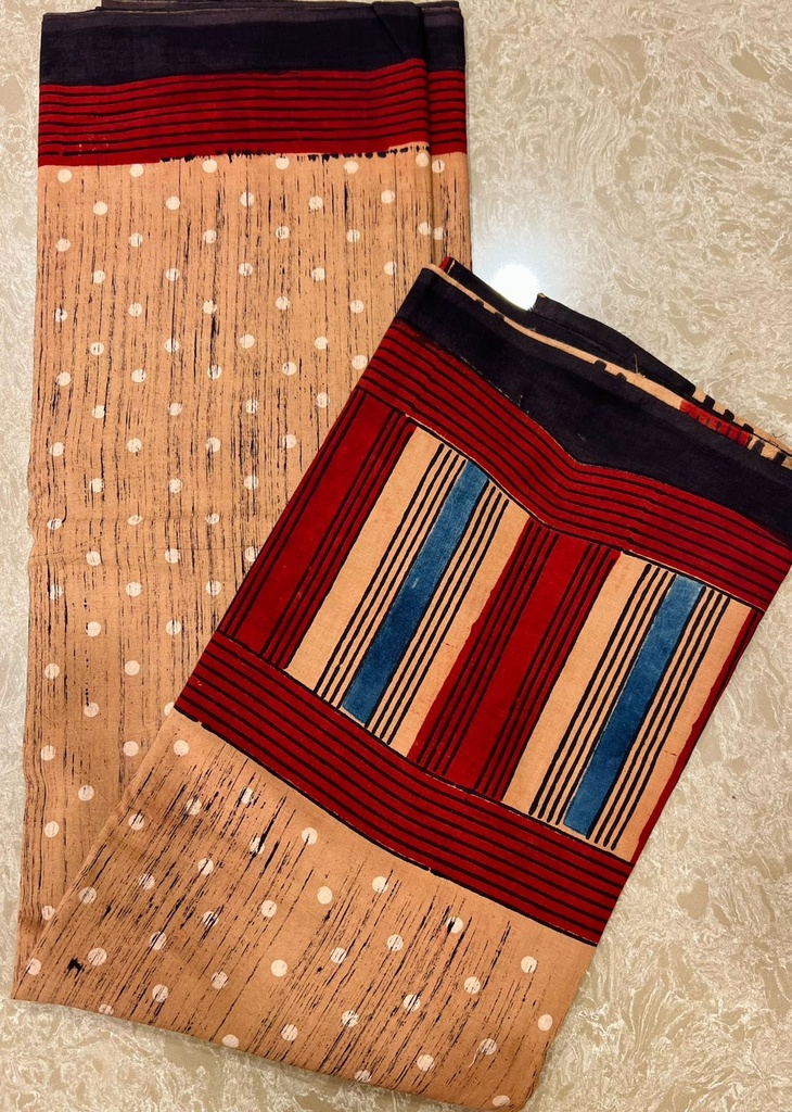 Ajrakh Cotton Sarees 5026