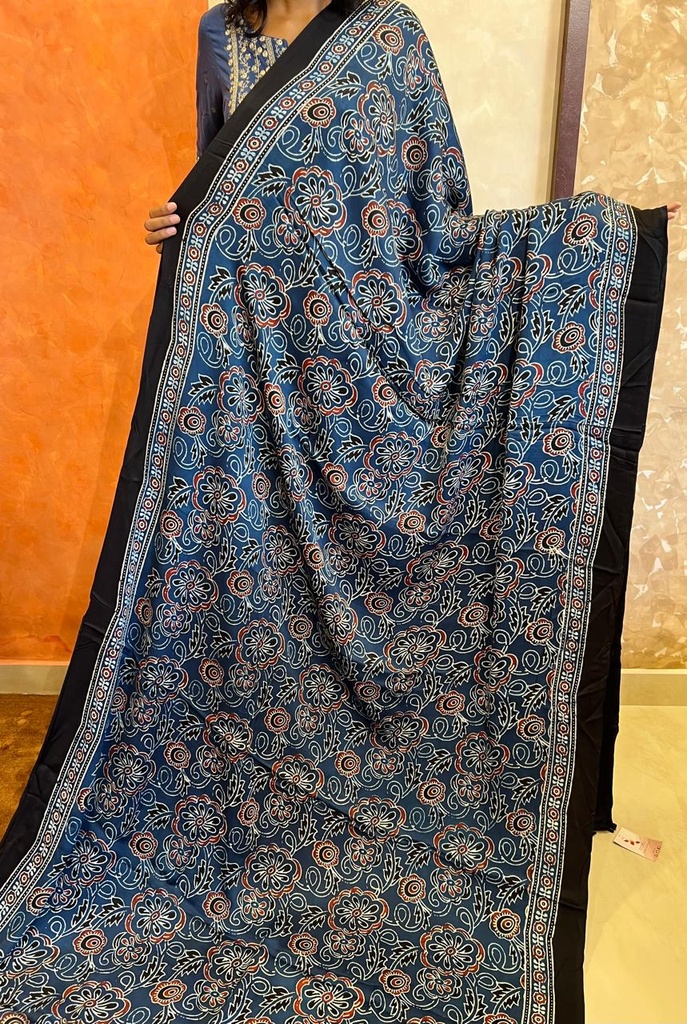 Ajrakh Modal Sarees 4243