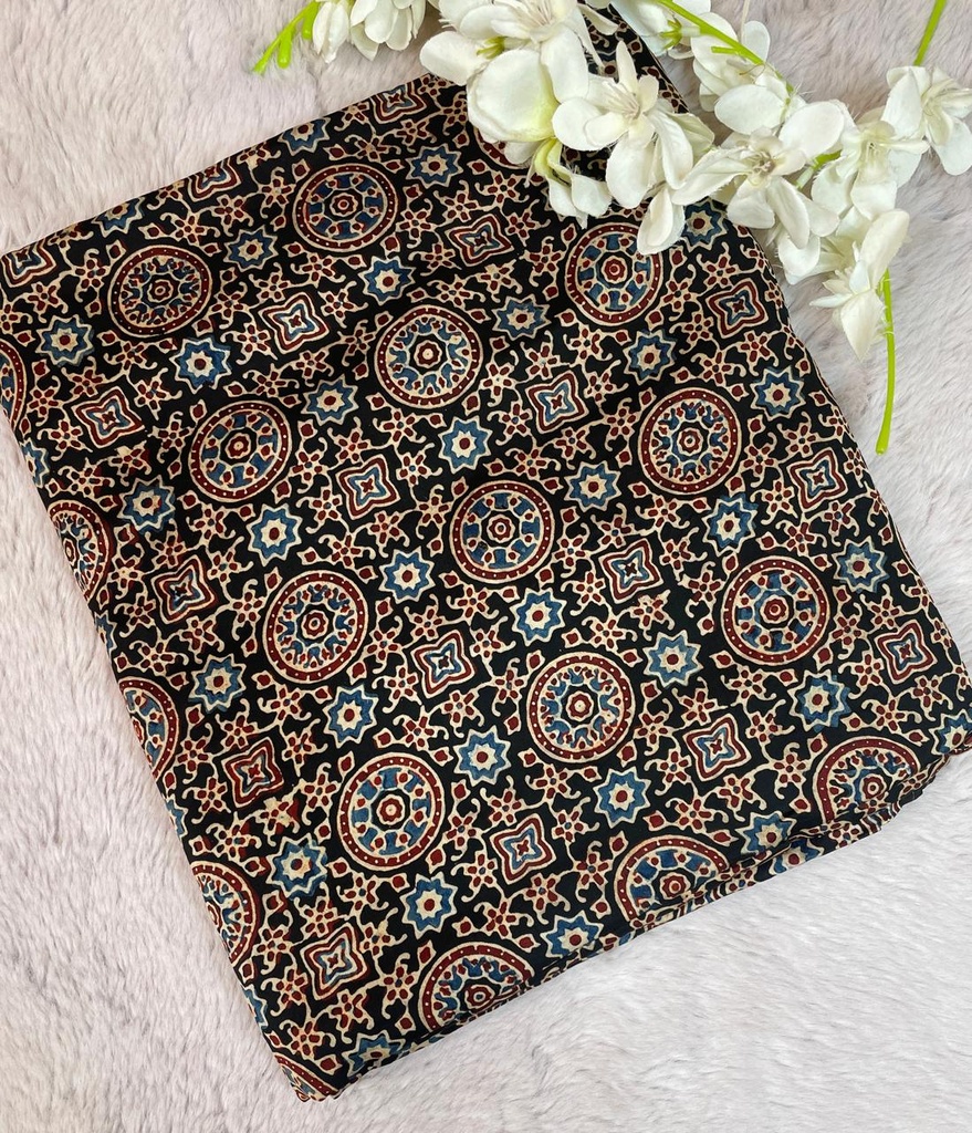 Premium Ajrakh Modal Silk Fabric 5013