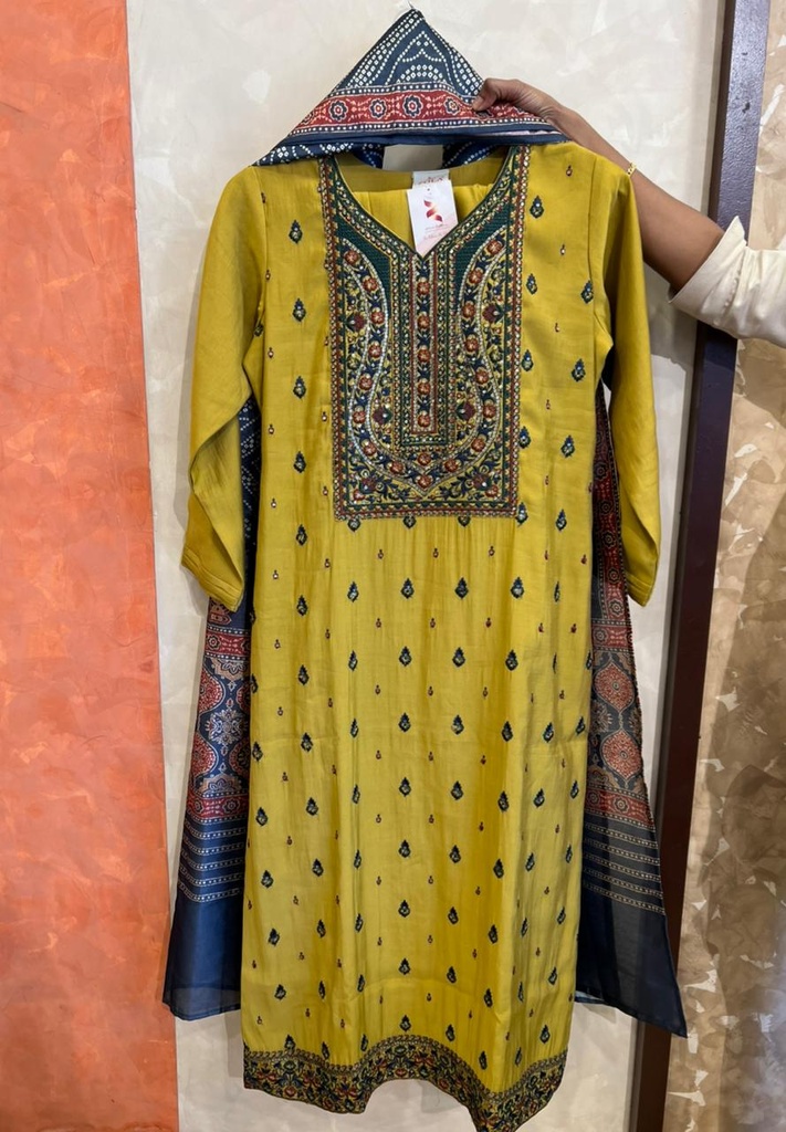 Cotton 3 pcs Kurti Set 5045