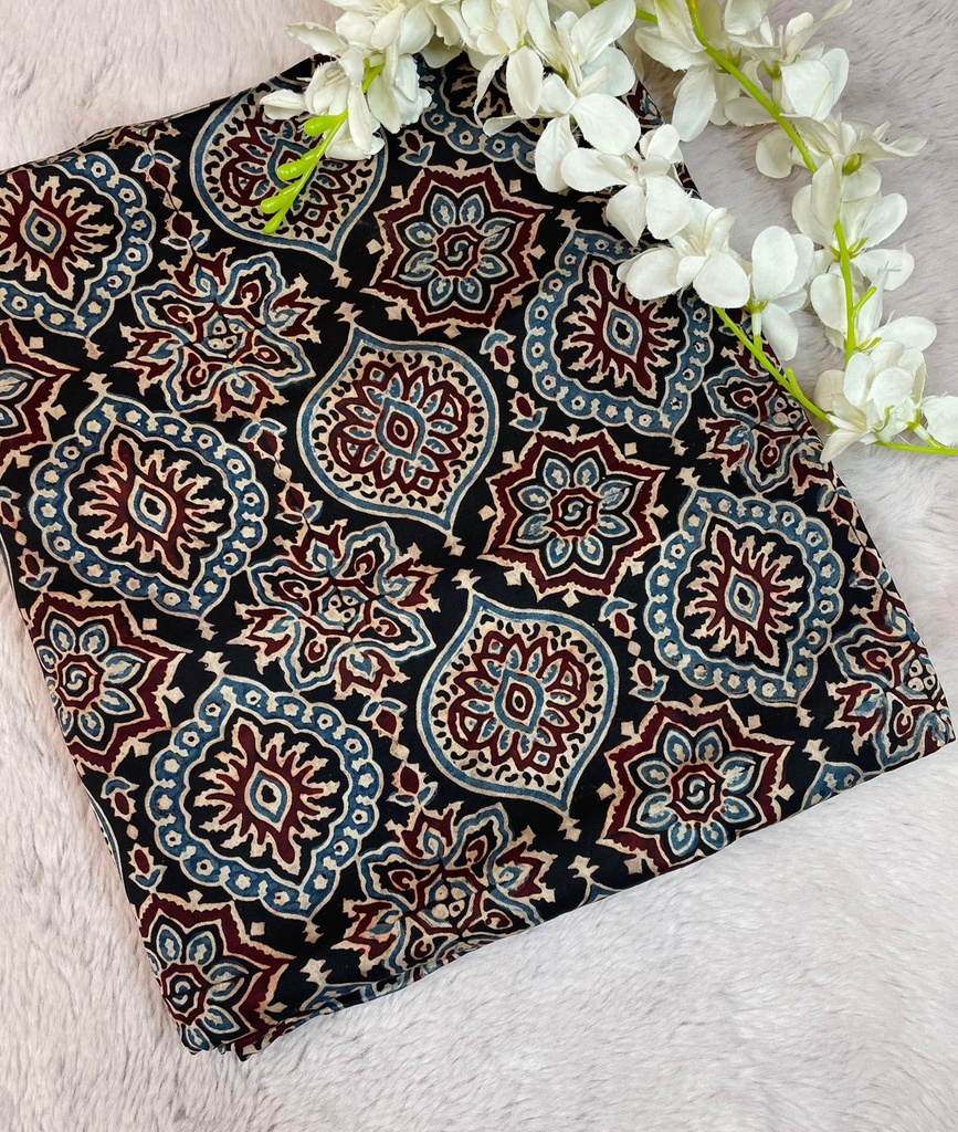 Premium Ajrakh Modal Silk Fabric 5013