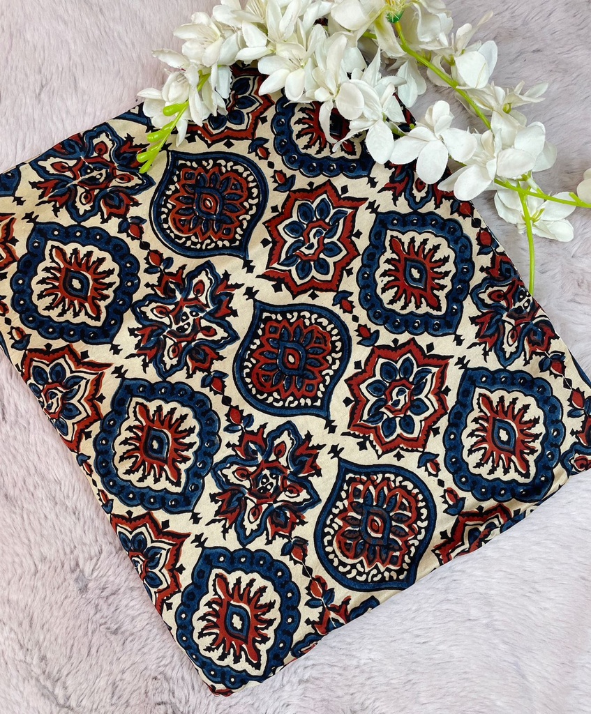 Premium Ajrakh Modal Silk Fabric 5013
