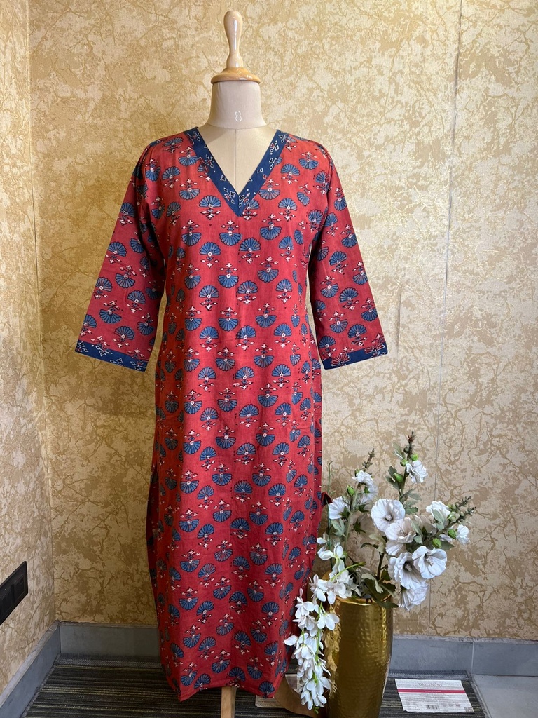 Ajrakh Cotton Kurtis 5055
