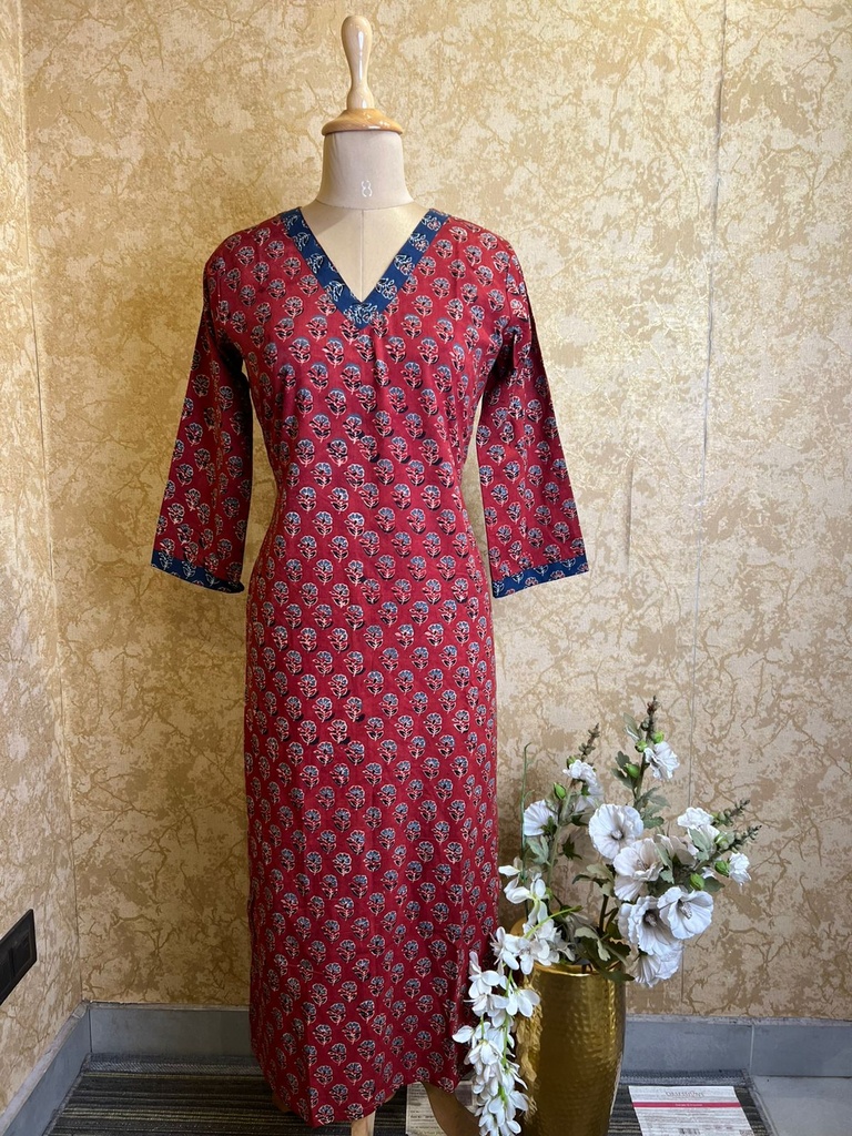 Ajrakh Cotton Kurtis 5055