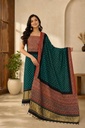 Ajrakh Bandhani Silk Top and Dupatta Set 5030