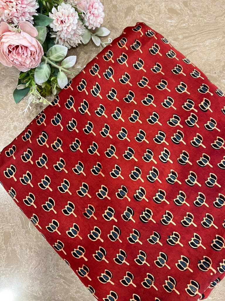 Ajrakh Modal Silk Fabric 5013