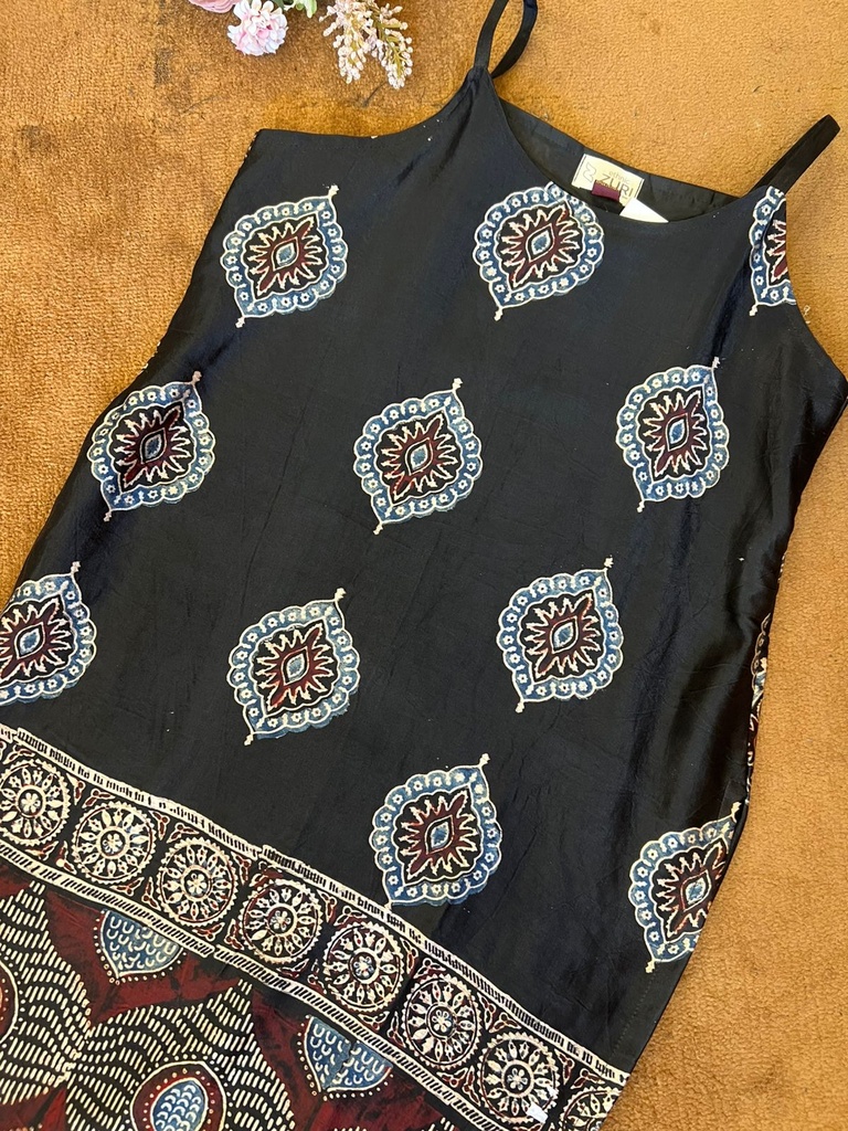 Ajrakh Silk Kurti 5053