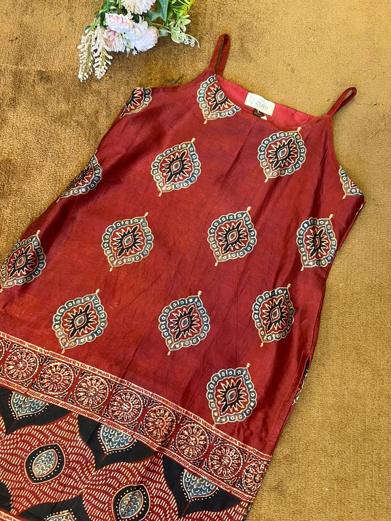 Ajrakh Silk Kurti 5053