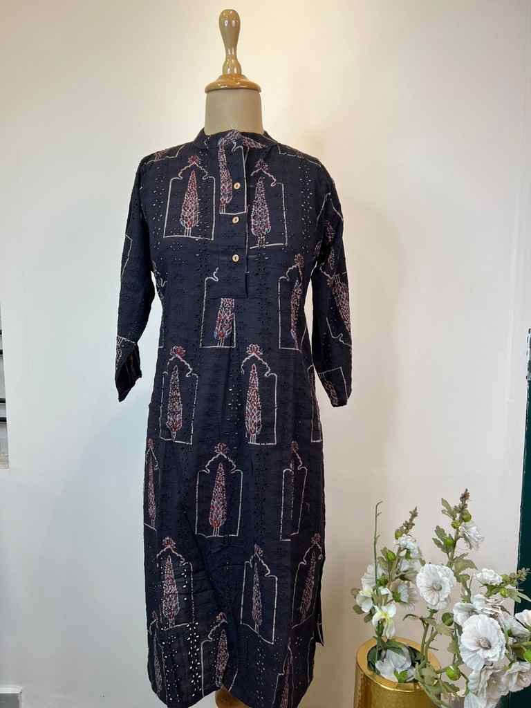 Ajrakh Hakoba Cotton Kurti 5054