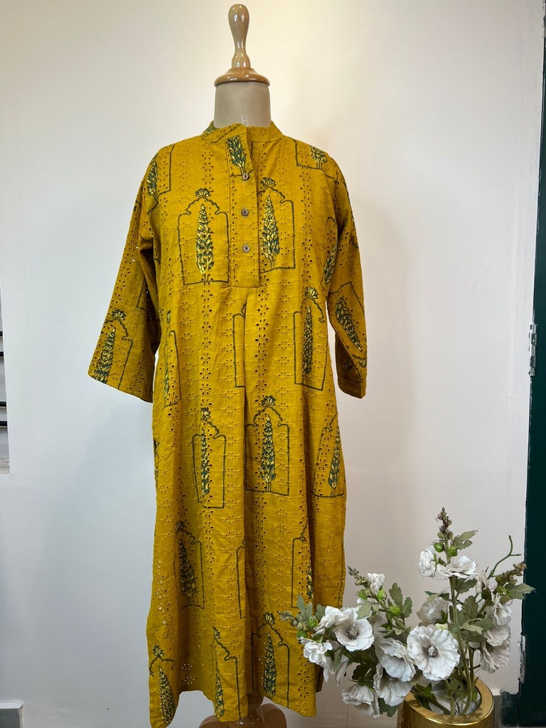 Ajrakh Hakoba Cotton Kurti 5054