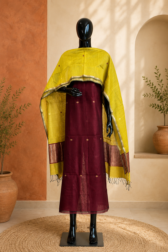 Maheshwari Silk Cotton Suits 5025