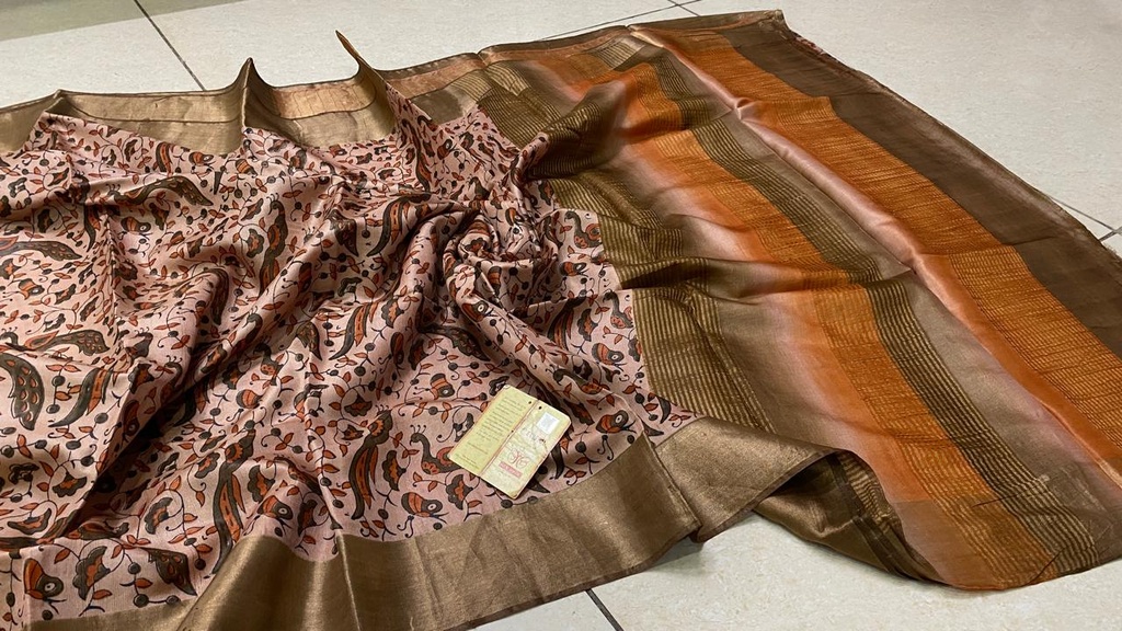 Premium Tusser Silk Block printed Sarees 4553 