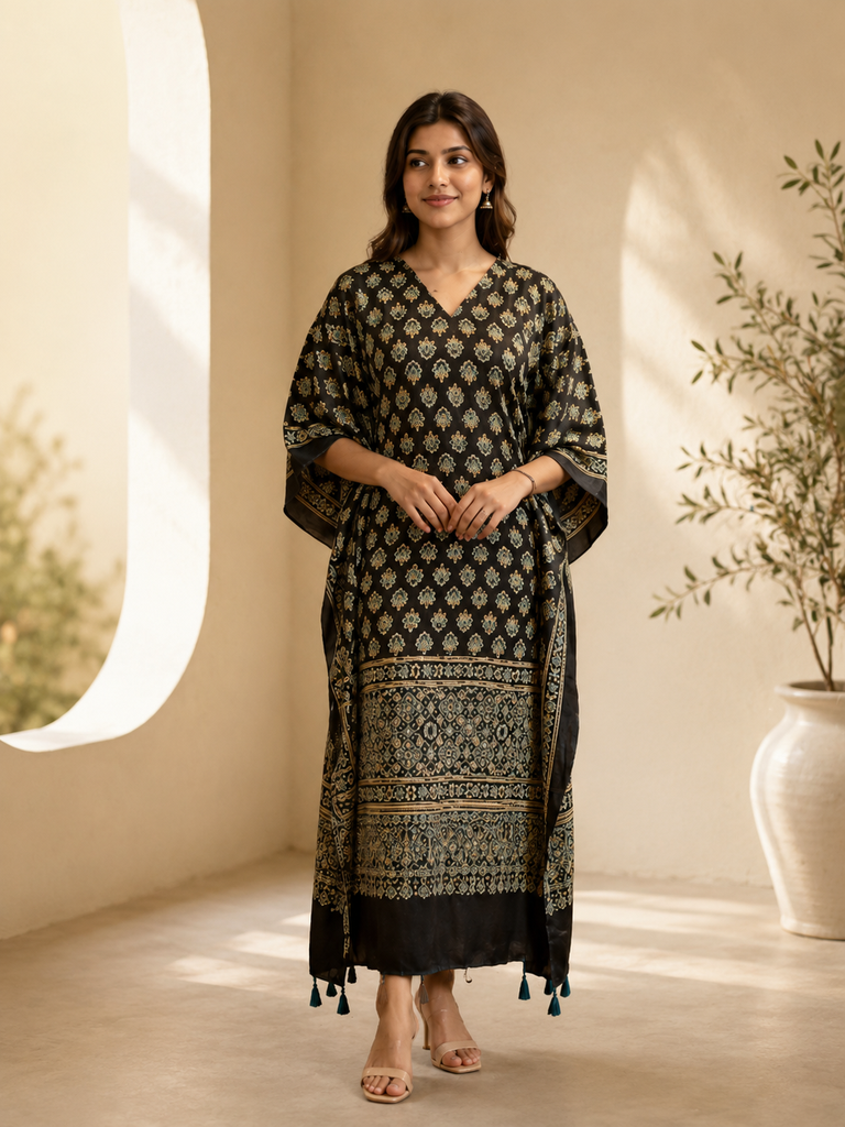 Ajrakh Silk Kaftans 4801