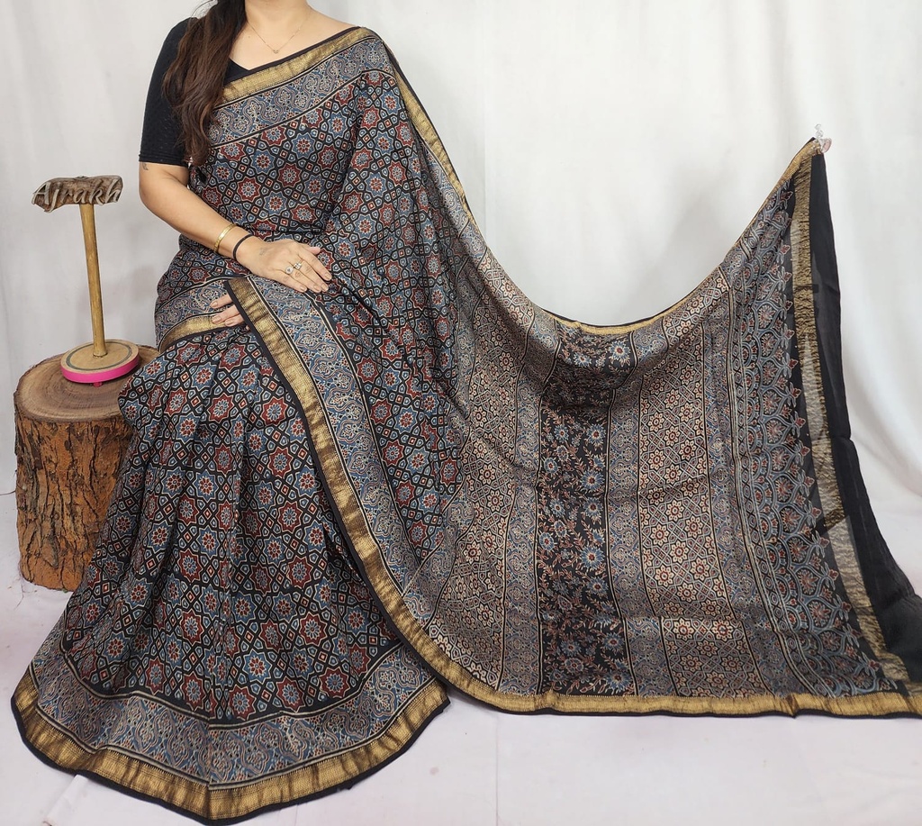 Ajrakh Maheshwari Sarees 4552