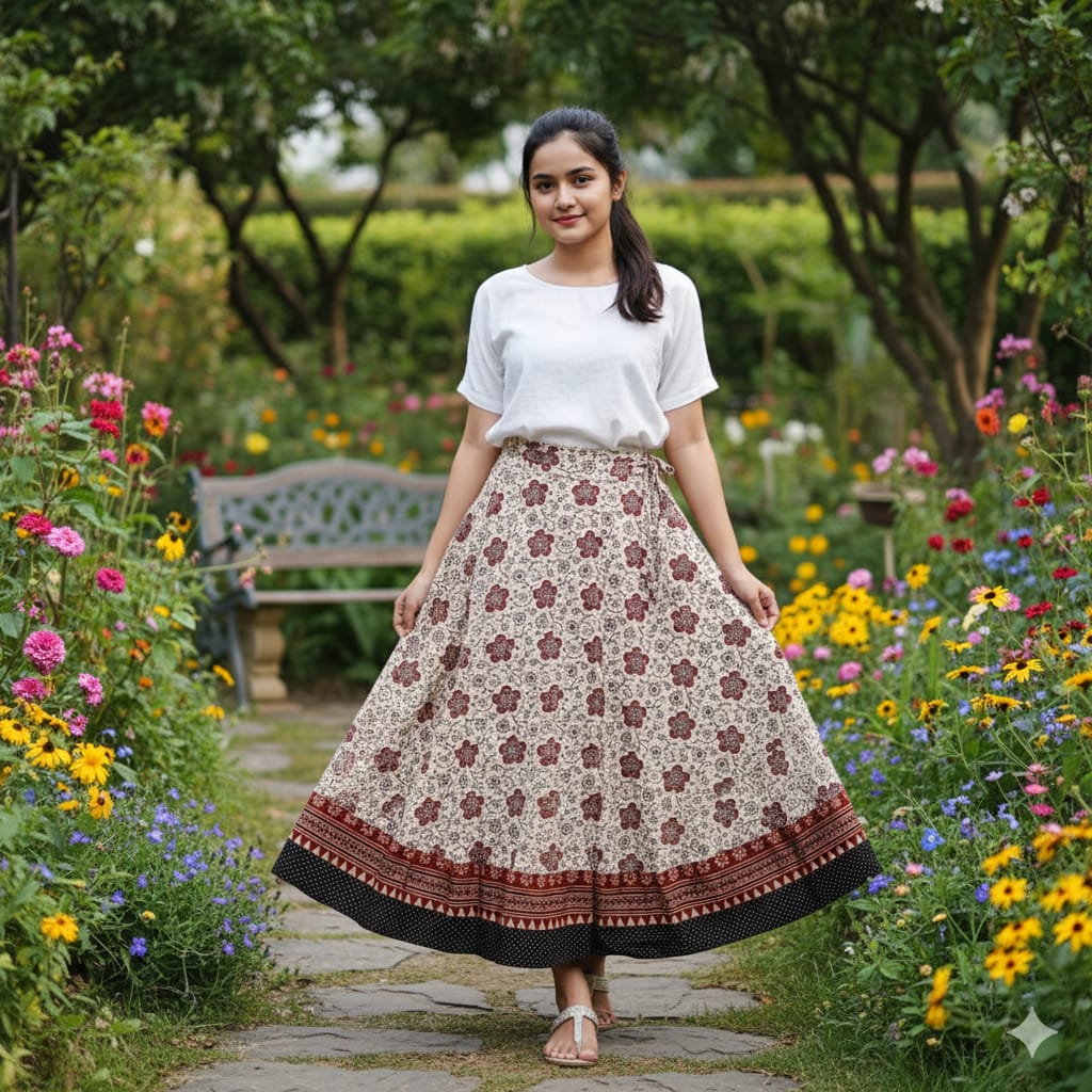 Ajrakh Cotton Skirts 4556