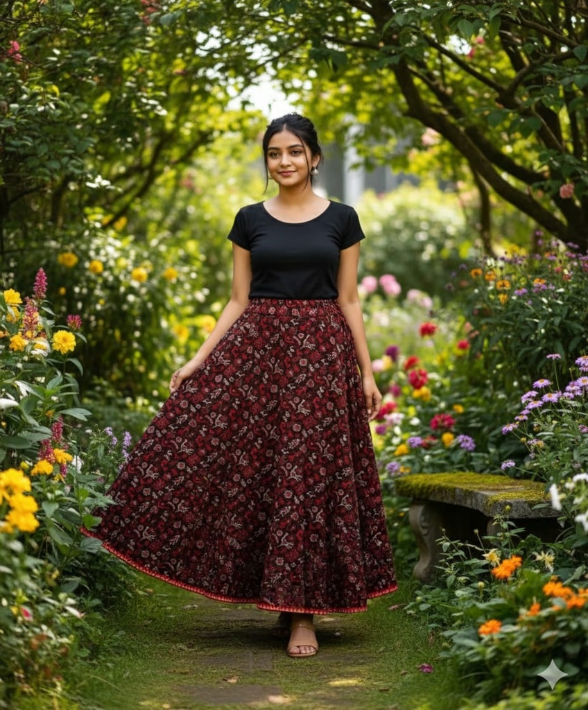 Ajrakh Cotton Skirts 4556