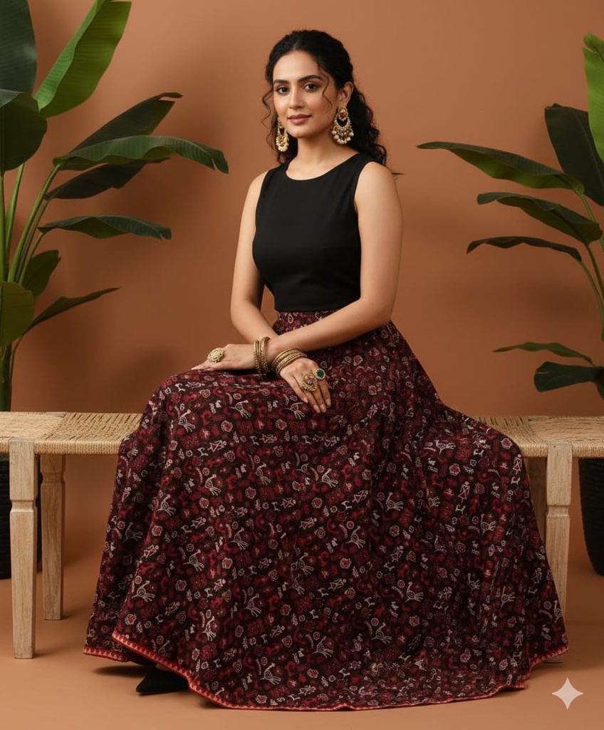 Ajrakh Cotton Skirts 4556