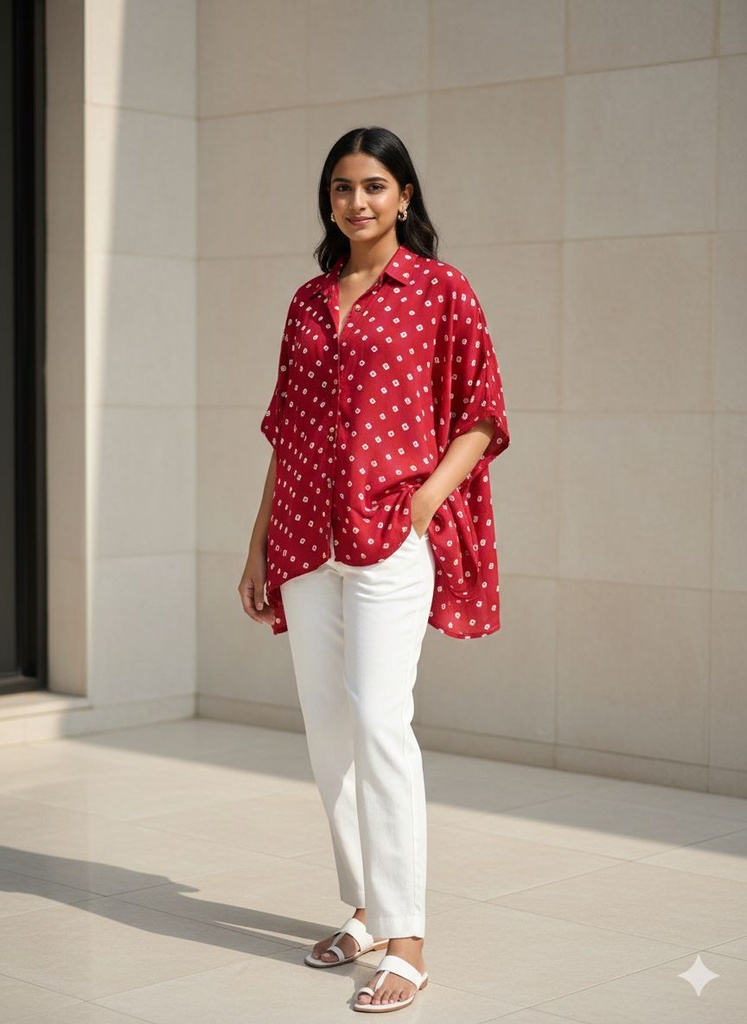 Bandhani Modal Shirt Kaftans 5015