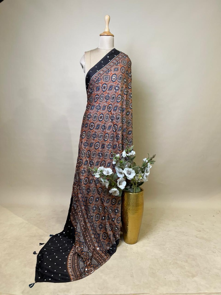 Ajrakh Mirrror Dupatta 5035