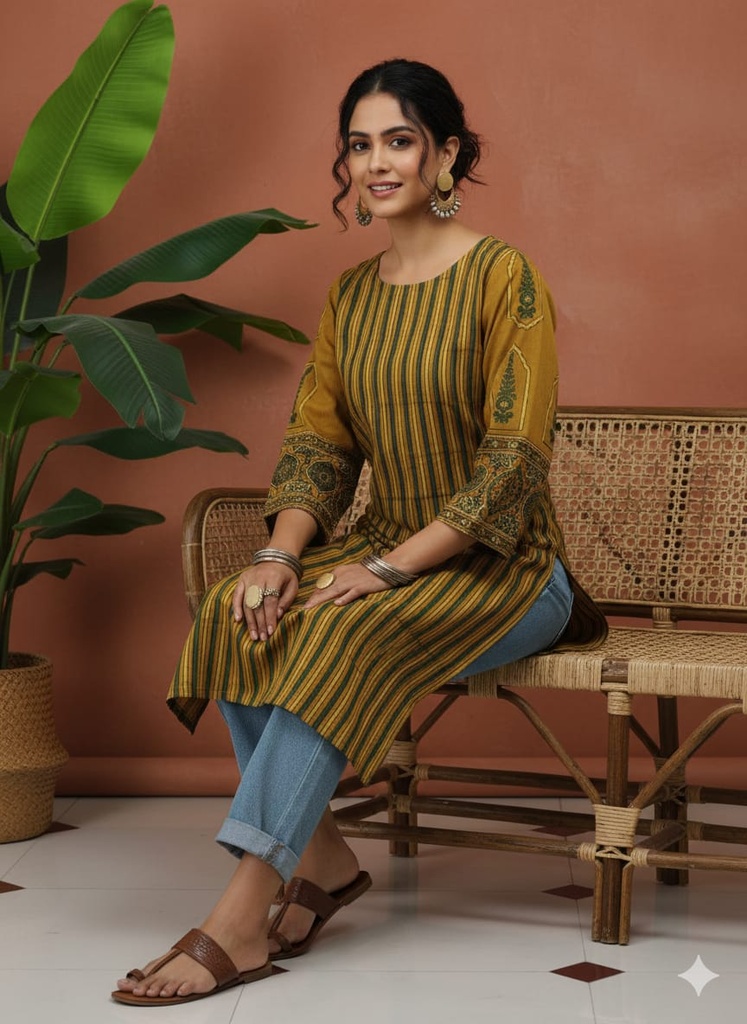 Ajrakh Cotton Kurtis 5055