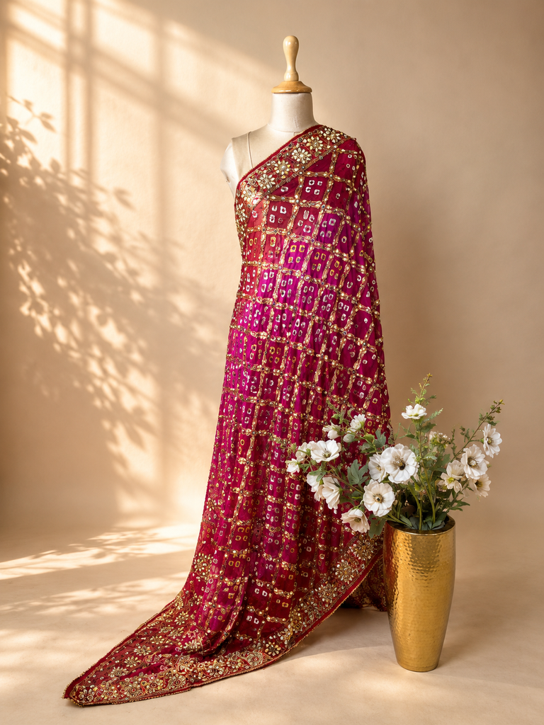  Bandhej Silk Dupatta 4781
