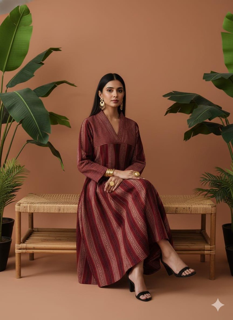 Ajrakh Cotton Kurti 5054
