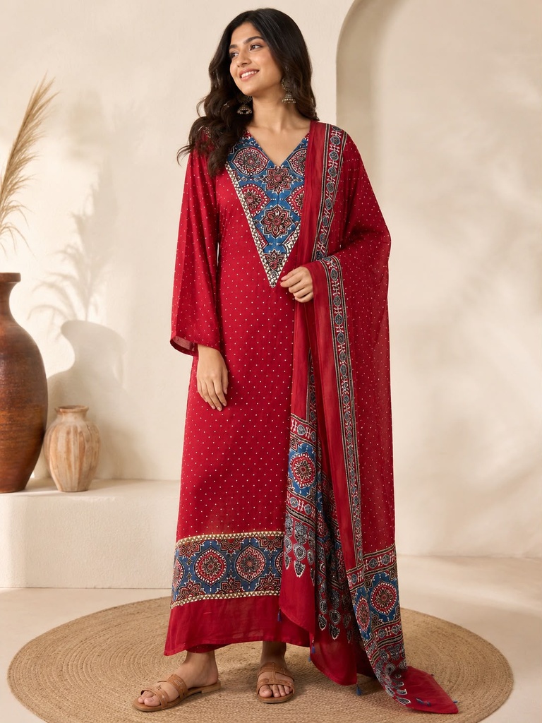 Designer Ajrakh Modal Kurti Sets 5030