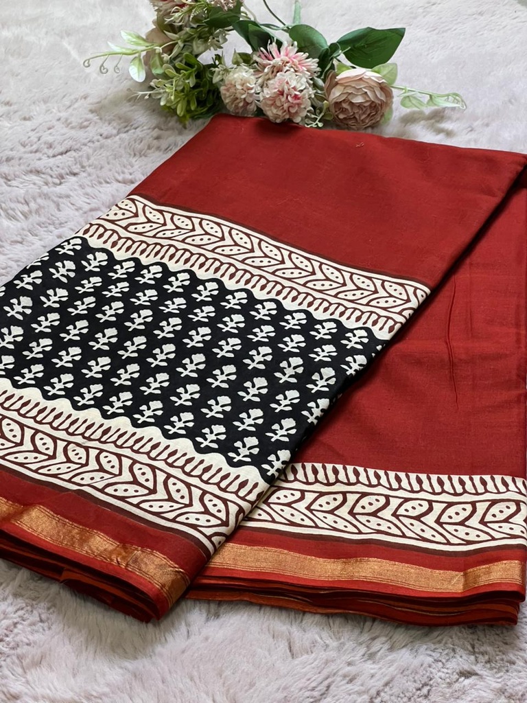 Zari border Cotton Sarees 5013