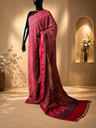 Ajrakh Maheshwari Silk Sarees 5028