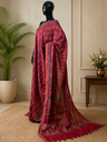Ajrakh Maheshwari Silk Sarees 5028