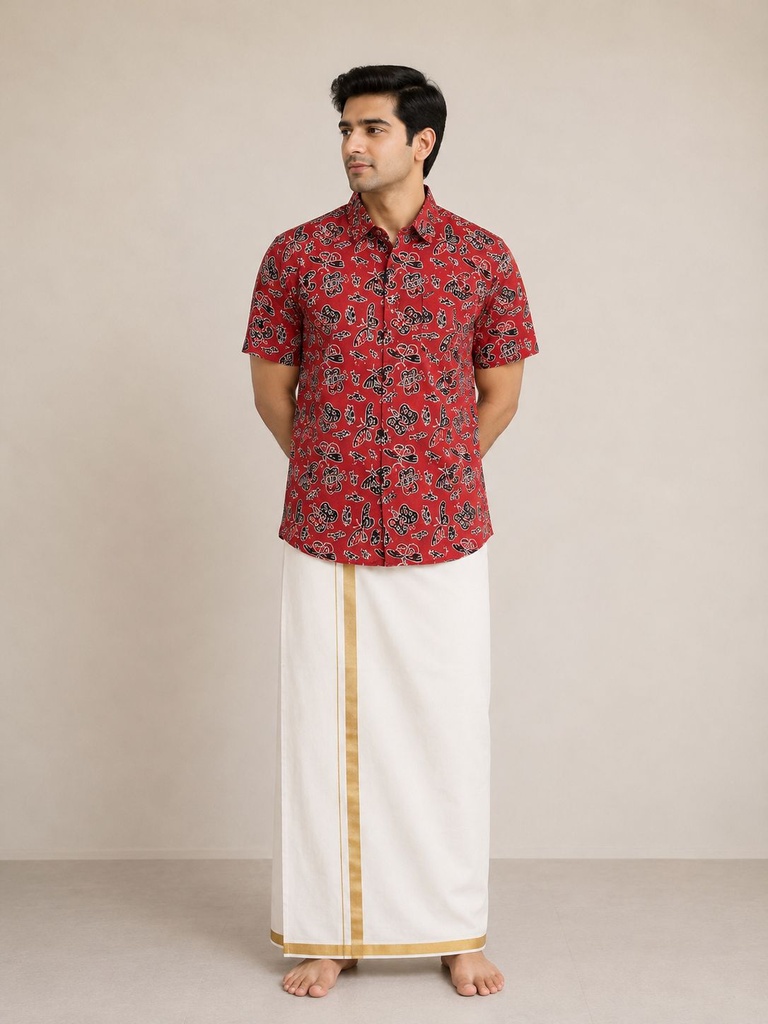 Ajrakh Cotton Mens Shirt 5049