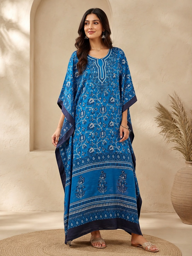 Premium Ajrakh Silk Kaftans 4801
