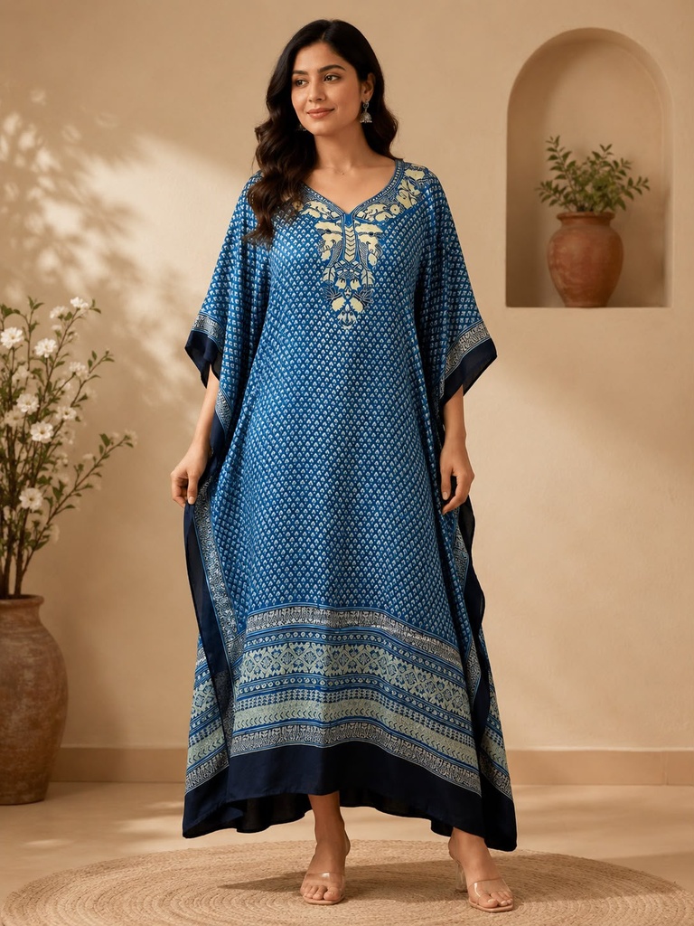 Premium Ajrakh Silk Kaftans 4801
