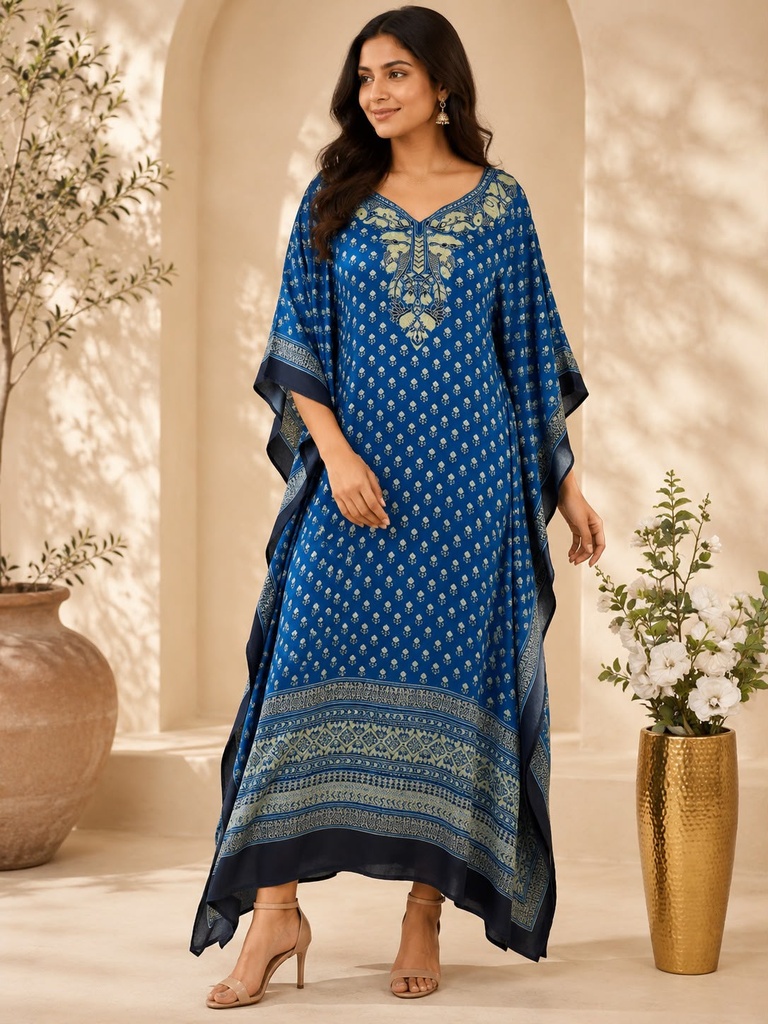 Premium Ajrakh Silk Kaftans 4801