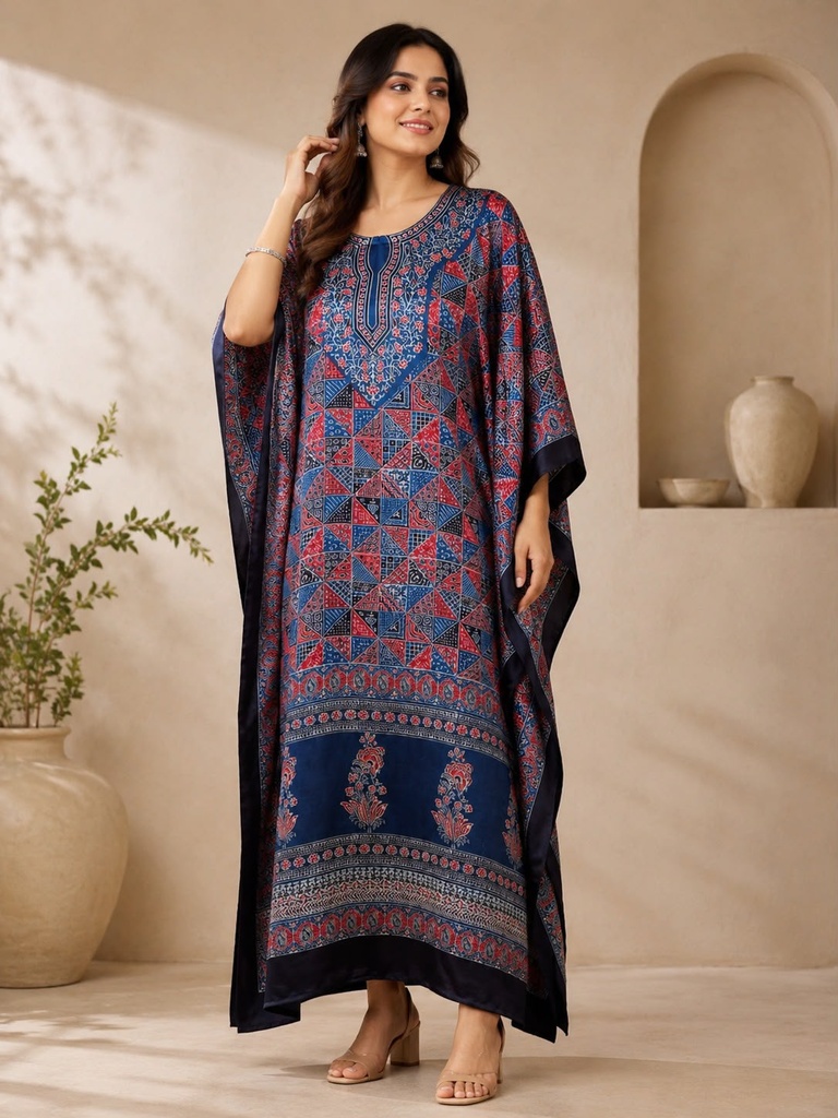 Premium Ajrakh Silk Kaftans 4801