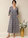 Ajrakh Cotton Aline Kurti 5028