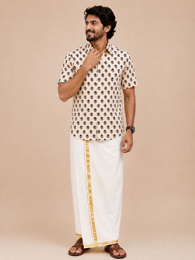 Ajrakh Cotton Mens Shirt 5049