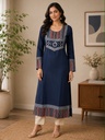 Ajrakh Mashru Silk Kurti 5053