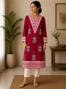 Ajrakh Mashru Silk Kurti 5053