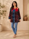 Ajrakh Modal Silk Peplum top 5058
