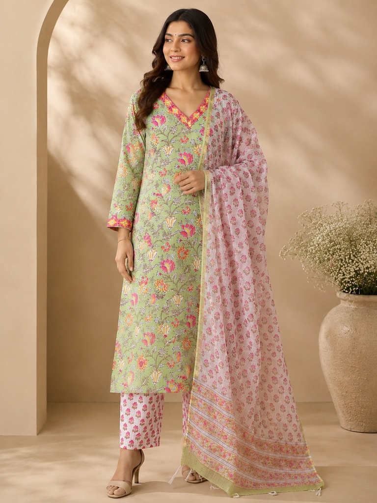 Pure Cotton Kurti Set 5043